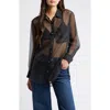 Rails Sofiya Button-front Sheer Organza Shirt In Black