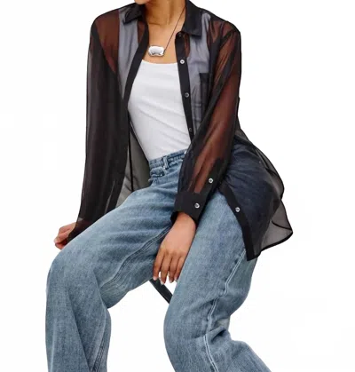 Rails Sofiya Sheer Shirt Top In Black