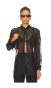 Rails Sofiya Button-front Sheer Organza Shirt In Black