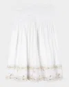 Rails Sol Embroidered Gathered Drop-waist Midi Skirt In White