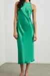 Rails Solene Bias Cut Satin Dress In Jade In Blue