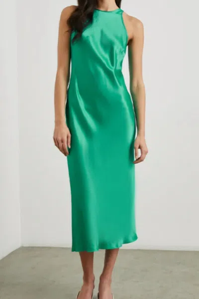 Rails Solene Bias Cut Satin Dress In Jade