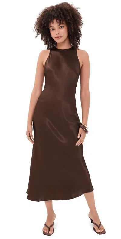 Rails Solene Satin Dress Espresso In Brown