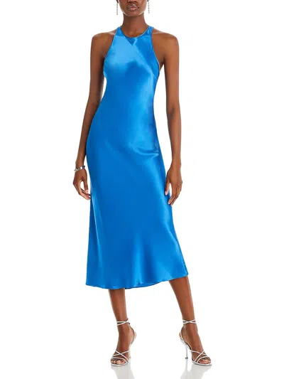 Rails Solene Womens Satin Tea-length Midi Dress In Blue