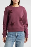 Rails Sonia Star Appliqué Cotton Sweatshirt In Burgundy