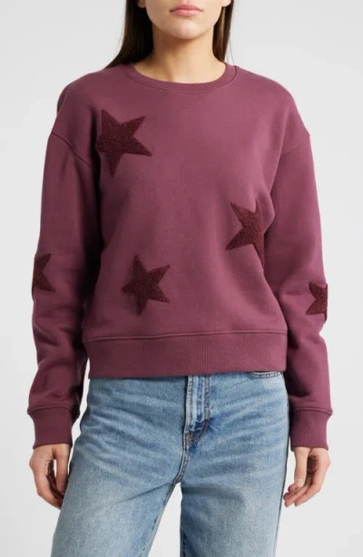 Rails Sonia Star Appliqué Cotton Sweatshirt In Burgundy
