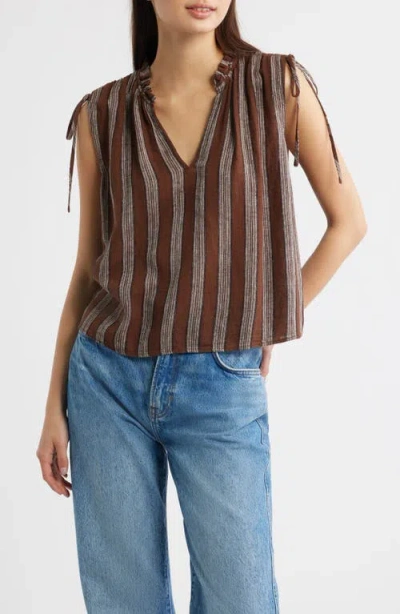 Rails Sosa Stripe V-neck Crop Top In Multi