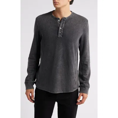 Rails Soto Long Sleeve Cotton & Modal Henley In Washed Black