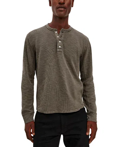 Rails Soto Relaxed Cotton Blend Henley Shirt In Brown