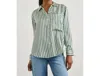 RAILS SPENCER SILK SHIRT IN GREEN/IVORY