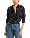 Rails Spencer Striped Silk Blouse In Ink Stripe