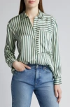 Rails Spencer Striped Silk Shirt In Eden Stripe