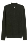 Rails Stark Half Zip Merino Wool Sweater In Olive Melange