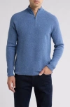 Rails Stark Merino Wool Quarter Zip Sweater In Cerulean Melange