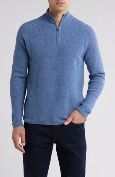 Rails Stark Merino Wool Quarter Zip Sweater In Cerulean Melange