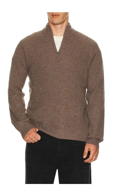 Rails Stark Quarter Zip Sweater In Brown