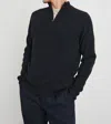 Rails Stark Quarter Zip Sweater In Cast Iron In Black