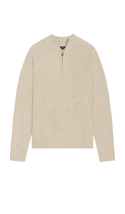 Rails Stark Quater Zip Sweater In Beige