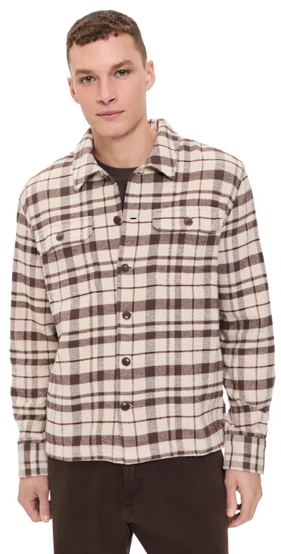 Rails Stellan Overshirt Oat Carob Mahogany In Multi
