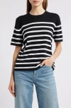 Rails Stripe Cotton & Cashmere T-shirt In Parisian Stripe
