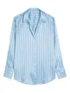 Rails Dorian Silk Shirt In Skyline Stripe In Blue