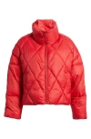 Rails Summit Diamond Quilted Puffer Coat In Scarlet