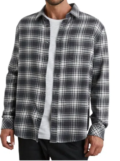 Rails Sussex Long Sleeved Shirt In Black Plaid In Navy Lentil Cream