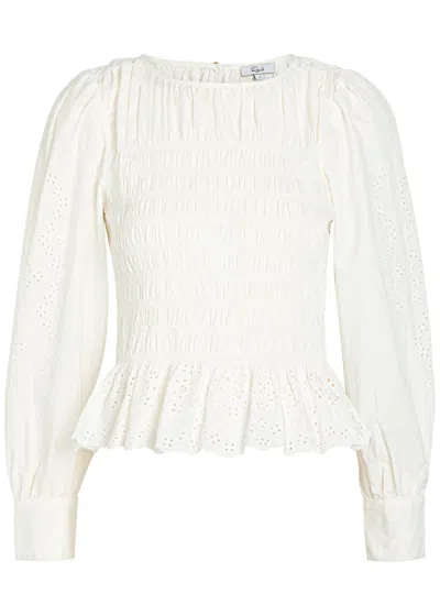 Rails Tabi Broderie-anglaise Cotton-poplin Top In White