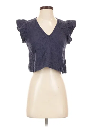 Pre-owned Rails Tank Top Blue Ruffles Neckline Tops