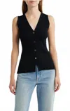 Rails Tatia Rib Button-up Vest In Black