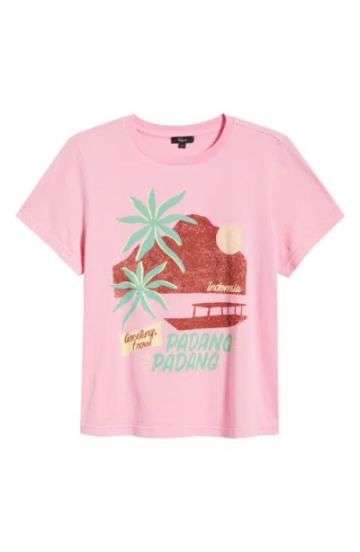 Rails The Classic Crew Cotton Graphic T-shirt In Pink