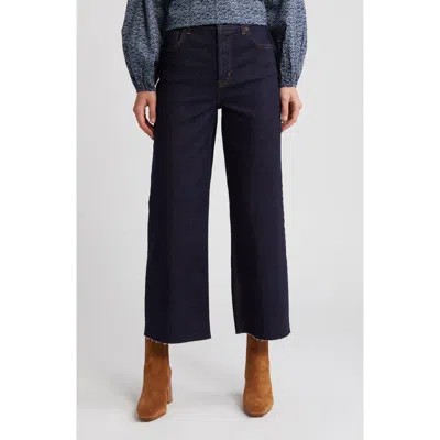 Rails The Getty High Waist Raw Hem Crop Wide Leg Jeans In Midnight Blues Raw Hem