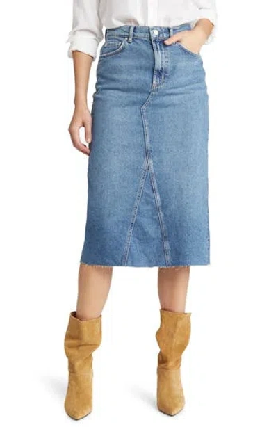 RAILS RAILS THE HIGHLAND NONSTRETCH DENIM MIDI SKIRT