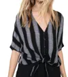 Rails Thea Thompson Stripe Top In Black/grey In Multi
