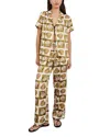 Rails Theis Printed Notch Collar Shirt In Brown