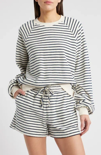 RAILS RAILS THERON STRIPE COTTON TERRY SWEATSHIRT