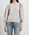 Rails Tiffany Balloon Sleeve Cotton Sweatshirt In Grey