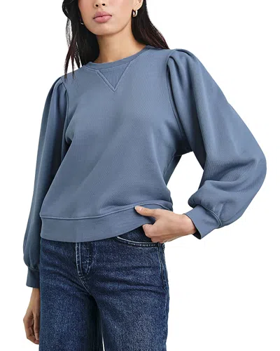 Rails Tiffany Balloon Sleeve Cotton Sweatshirt In Faded Periwinkle