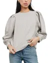 Rails Tiffany Balloon Sleeve Cotton Sweatshirt In Heather Grey