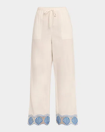 Rails Tildi Embroidered Cotton-linen Pants
