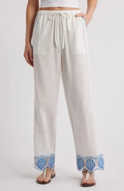 RAILS RAILS TILDI SHELL EMBROIDERED COTTON & LINEN PANTS