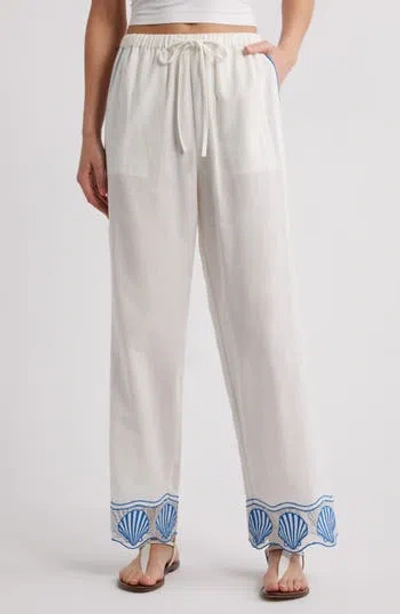 RAILS RAILS TILDI SHELL EMBROIDERED COTTON & LINEN PANTS