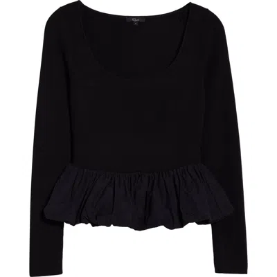 Rails Tillie Bubble Hem Rib Top In Black