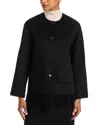 Rails Tomoko Frige Trim Wool Blend Jacket In Black