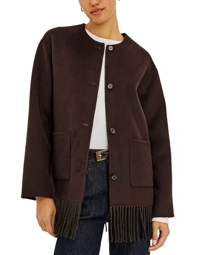 Rails Tomoko Fringe Hem Patch Pocket Jacket In Chocolate