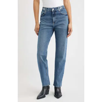 Rails Topanga Crystal Detail High Waist Jeans In Blue