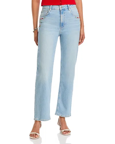 Rails Topanga High Rise Straight Jeans In Dainty Rose In Blue