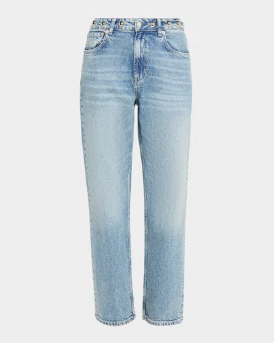 Rails Topanga Studded Straight-leg Jeans In Blue