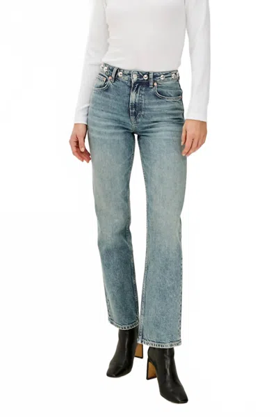Rails Topenga High-waist Straight-leg Jeans In Desert Sky Studded In Blue