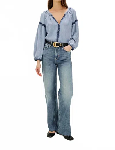 Rails Toshi Long Sleeve Top In Medium Cloud Wash In Multi